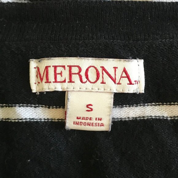 Small Merona Black & White Stripe Button Cardigan - Picture 6 of 6